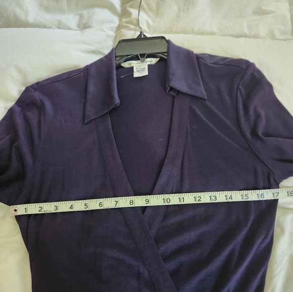 DIANE VON FURSTENBERG Skylar Romper Wrap Silk Blend Sz 8 Navy - Picture 4 of 9